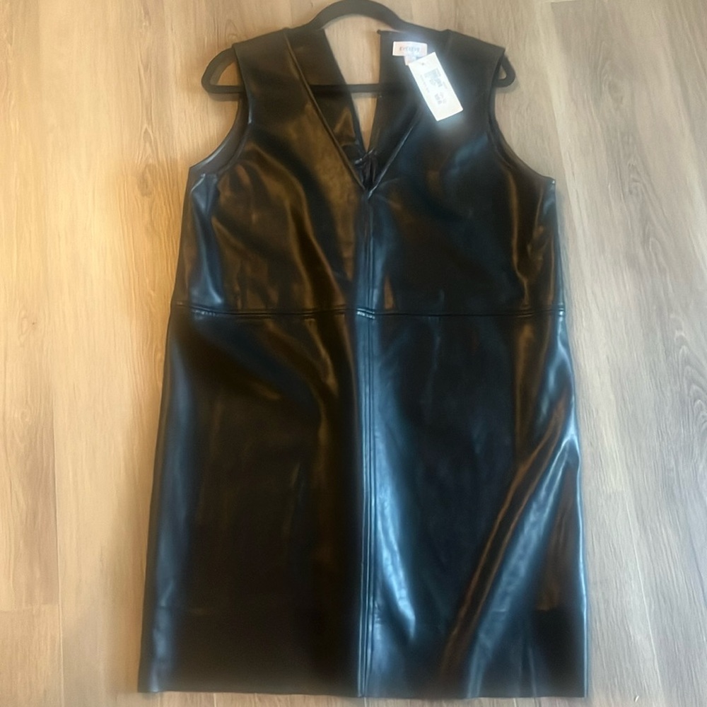 Evereve Faux Leather Dress, size large.